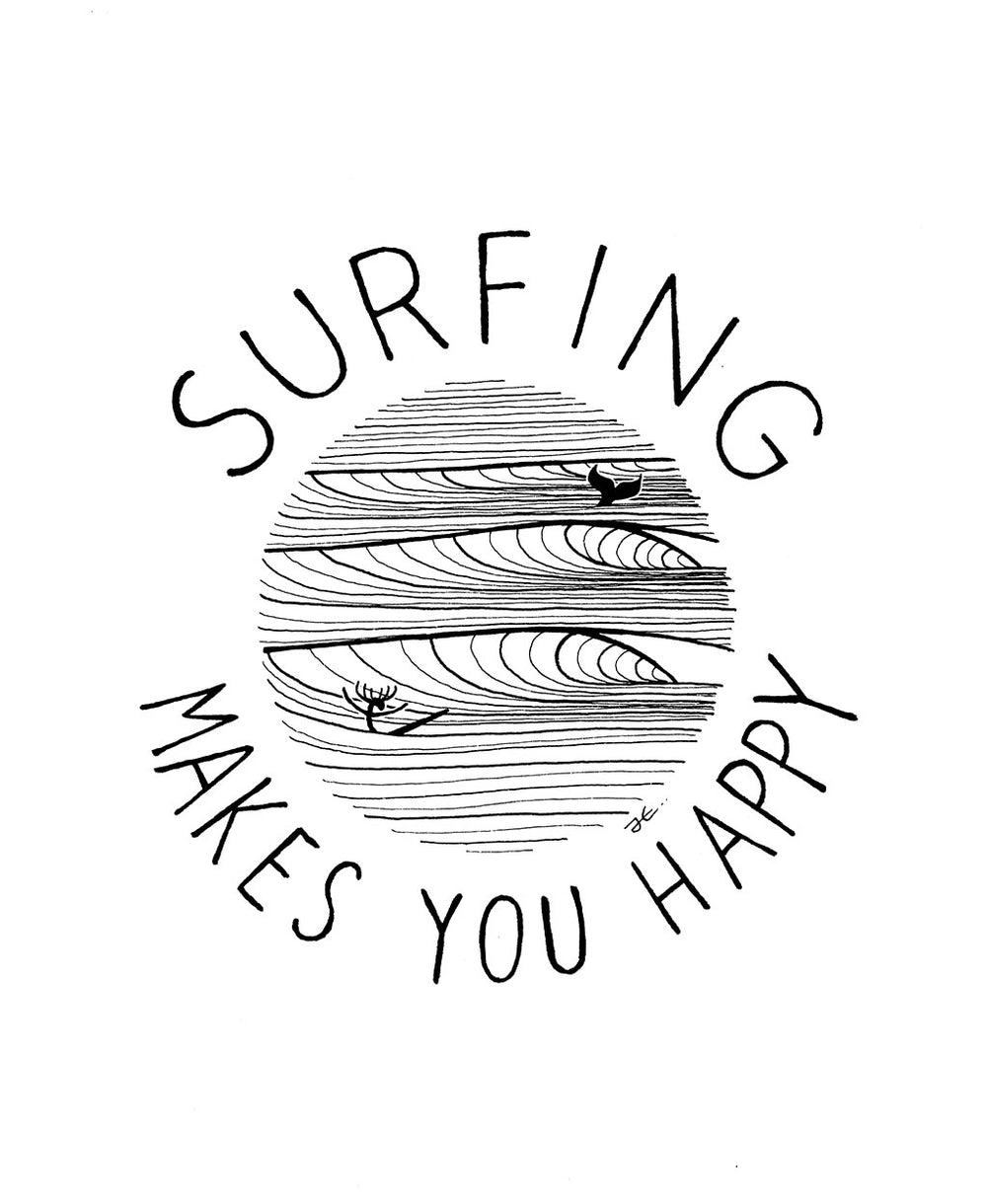 Surfing Makes You Happy - Print/ Framed Print