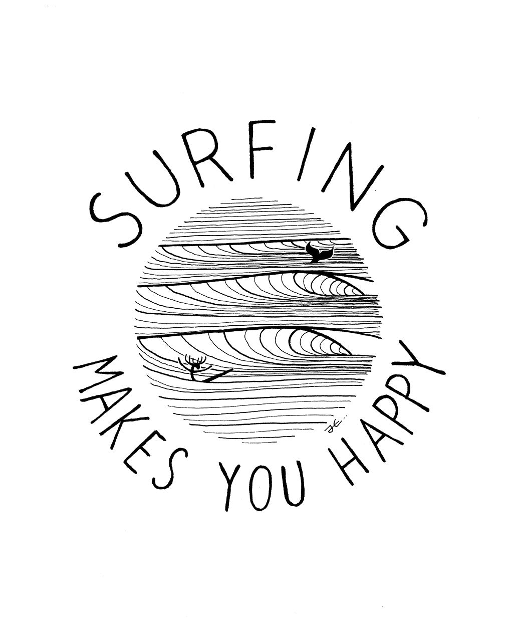 Surfing Makes You Happy - Print/ Framed Print