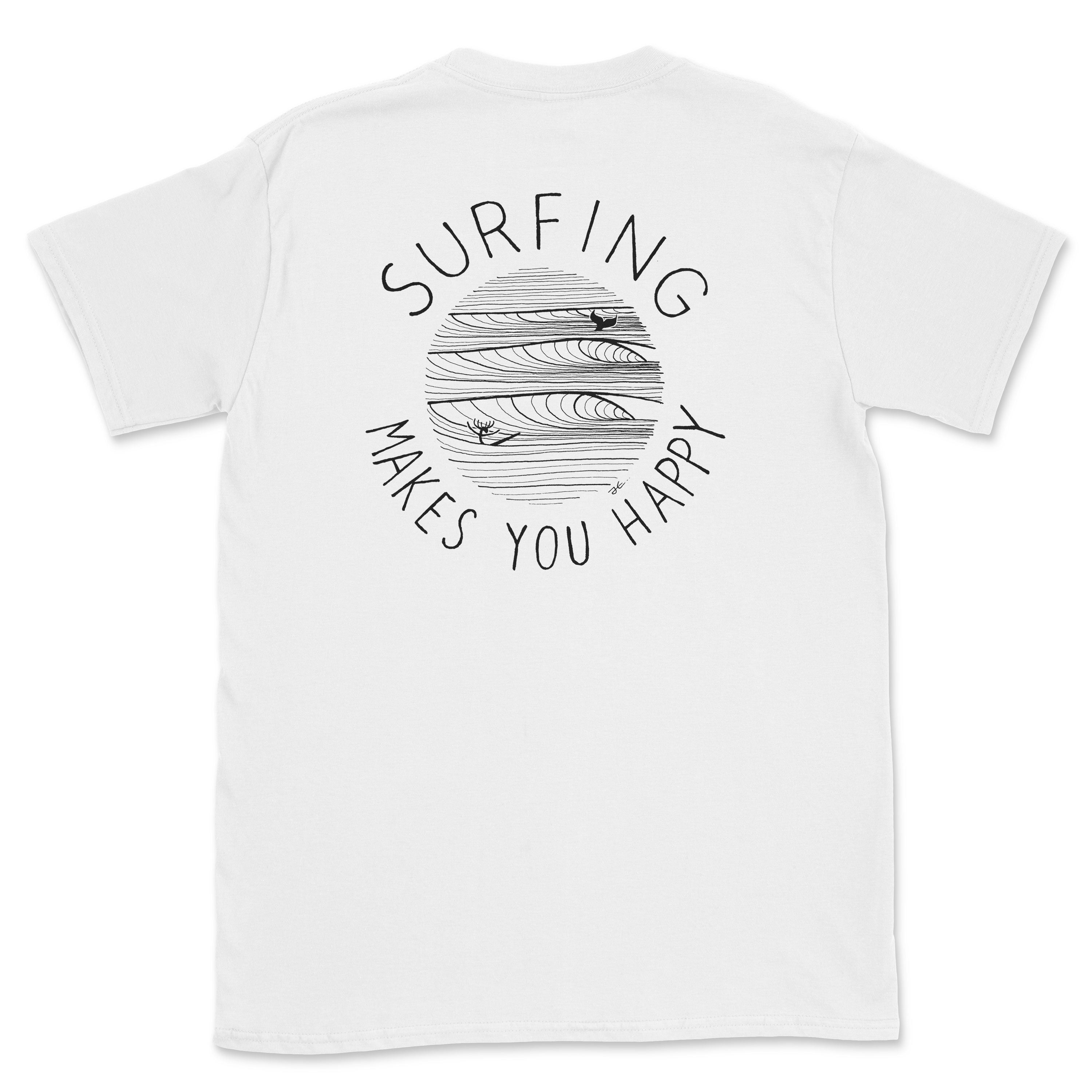 Surfing Makes You Happy Unisex Organic T-Shirt