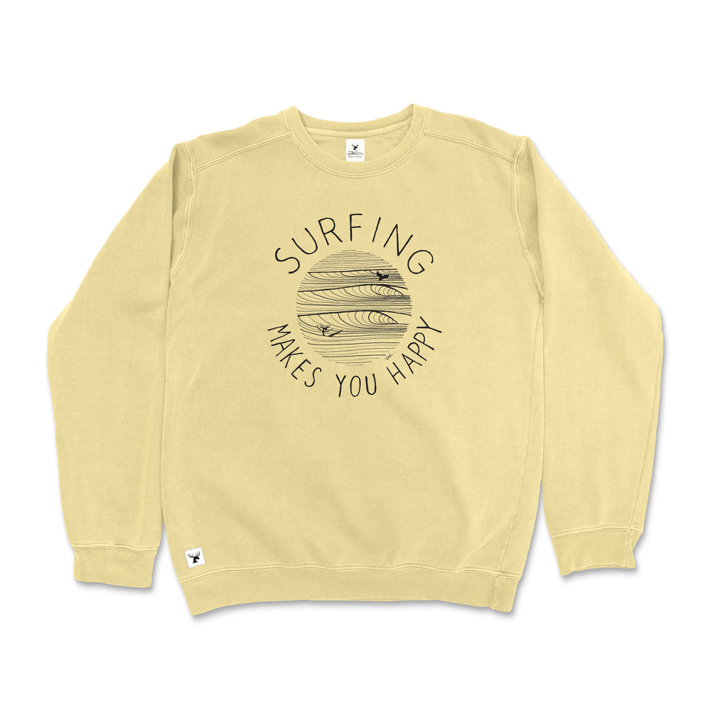 
                  
                    Surfing Makes You Happy Pigment Dyed Unisex Sweatshirt
                  
                
