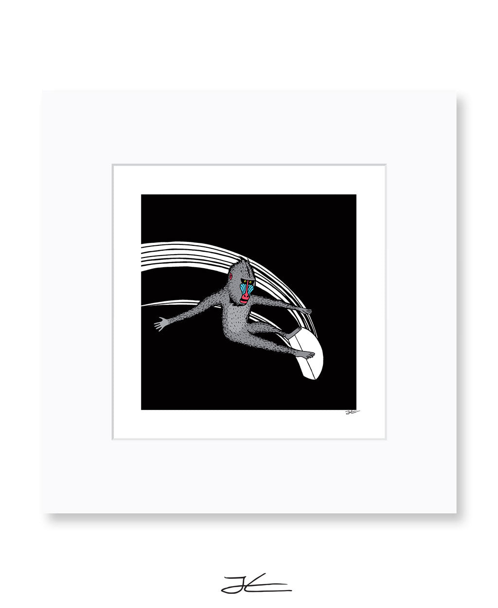 Surfing Mandrill - Print/ Framed Print