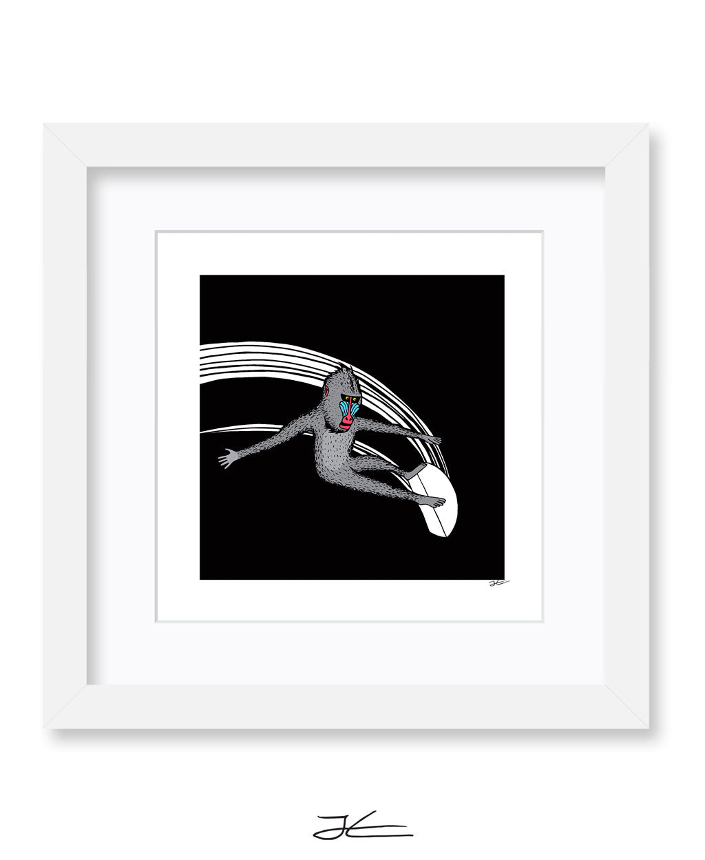 Surfing Mandrill - Print/ Framed Print