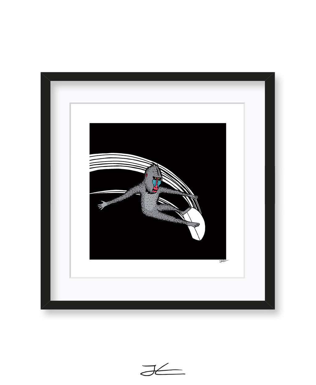 Surfing Mandrill - Print/ Framed Print
