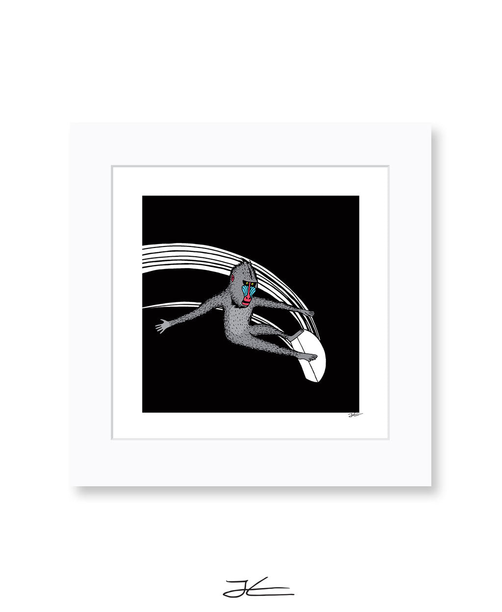 Surfing Mandrill - Print/ Framed Print
