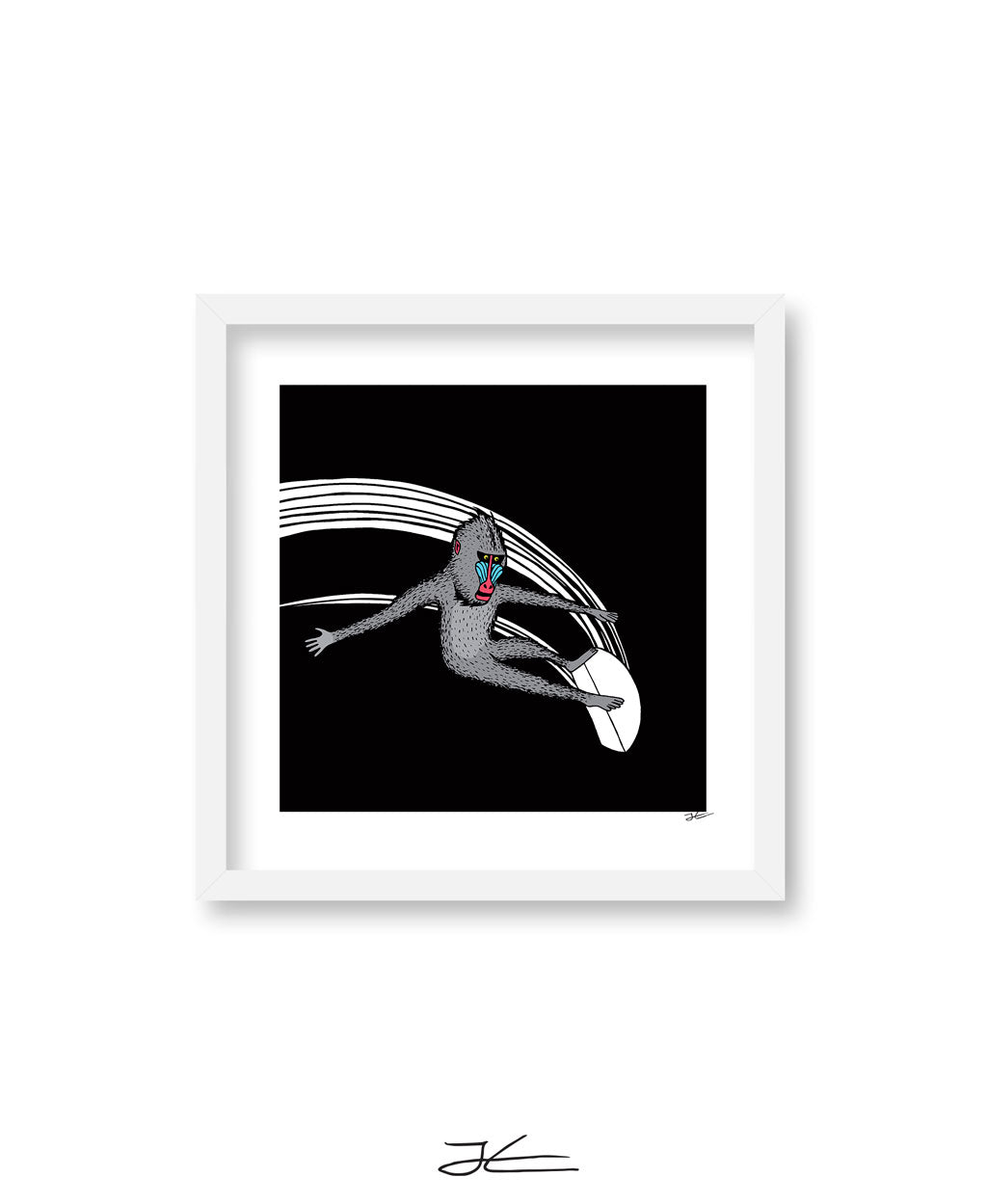 Surfing Mandrill - Print/ Framed Print