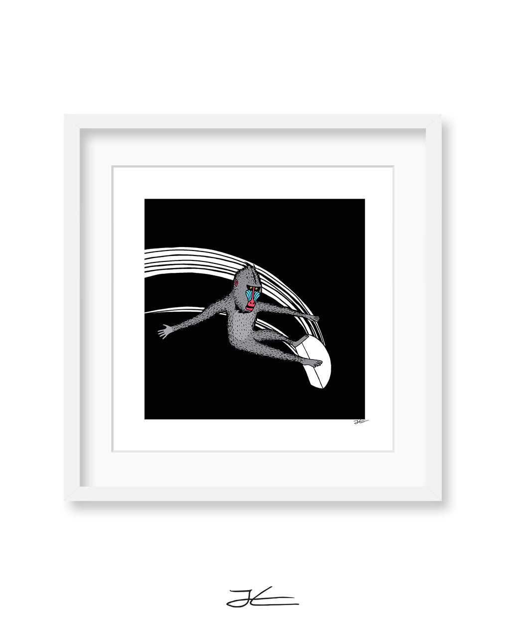 Surfing Mandrill - Print/ Framed Print