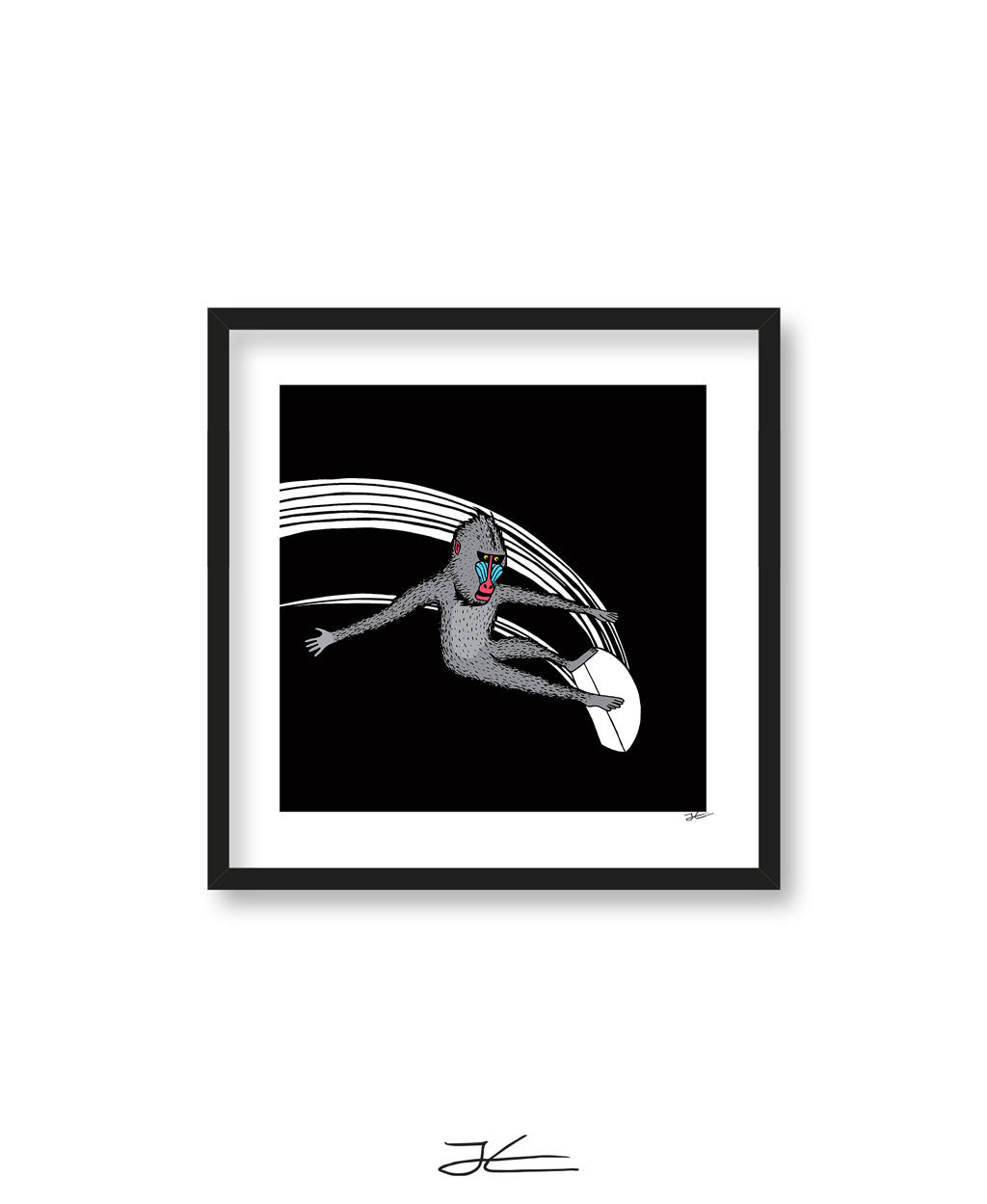 Surfing Mandrill - Print/ Framed Print