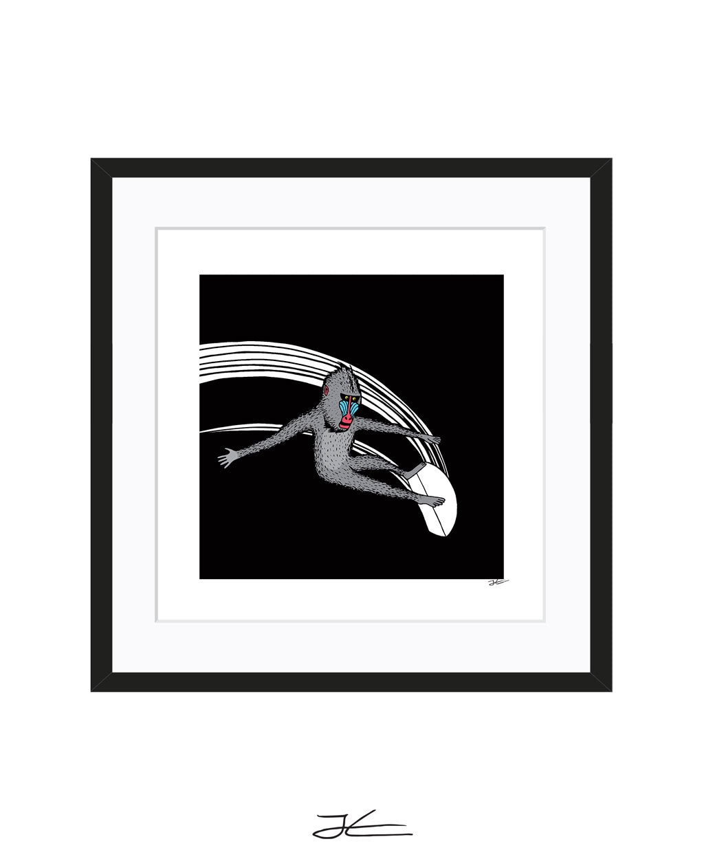 Surfing Mandrill - Print/ Framed Print