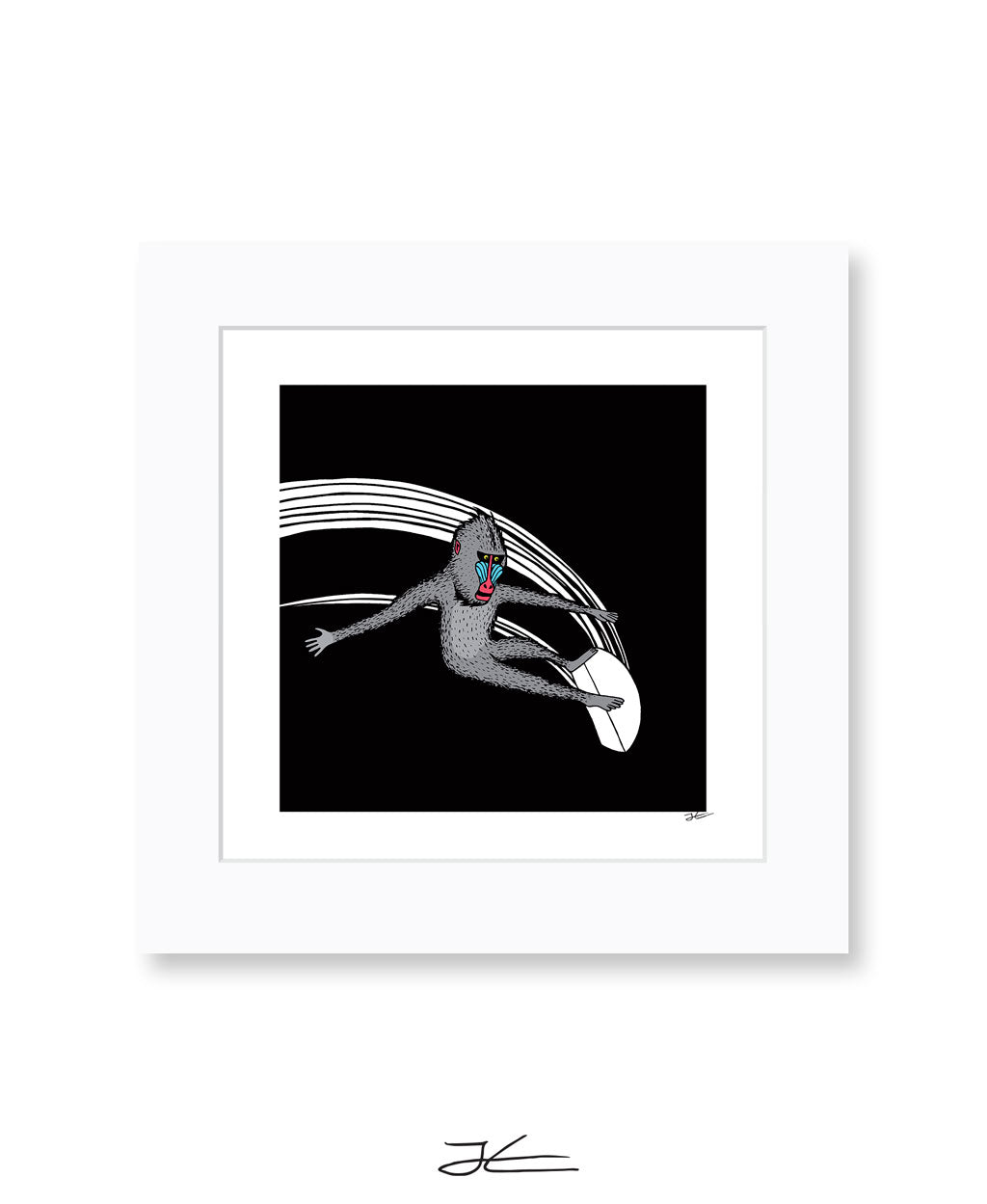 Surfing Mandrill - Print/ Framed Print