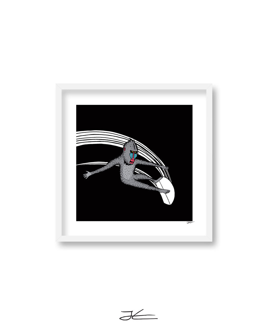 Surfing Mandrill - Print/ Framed Print