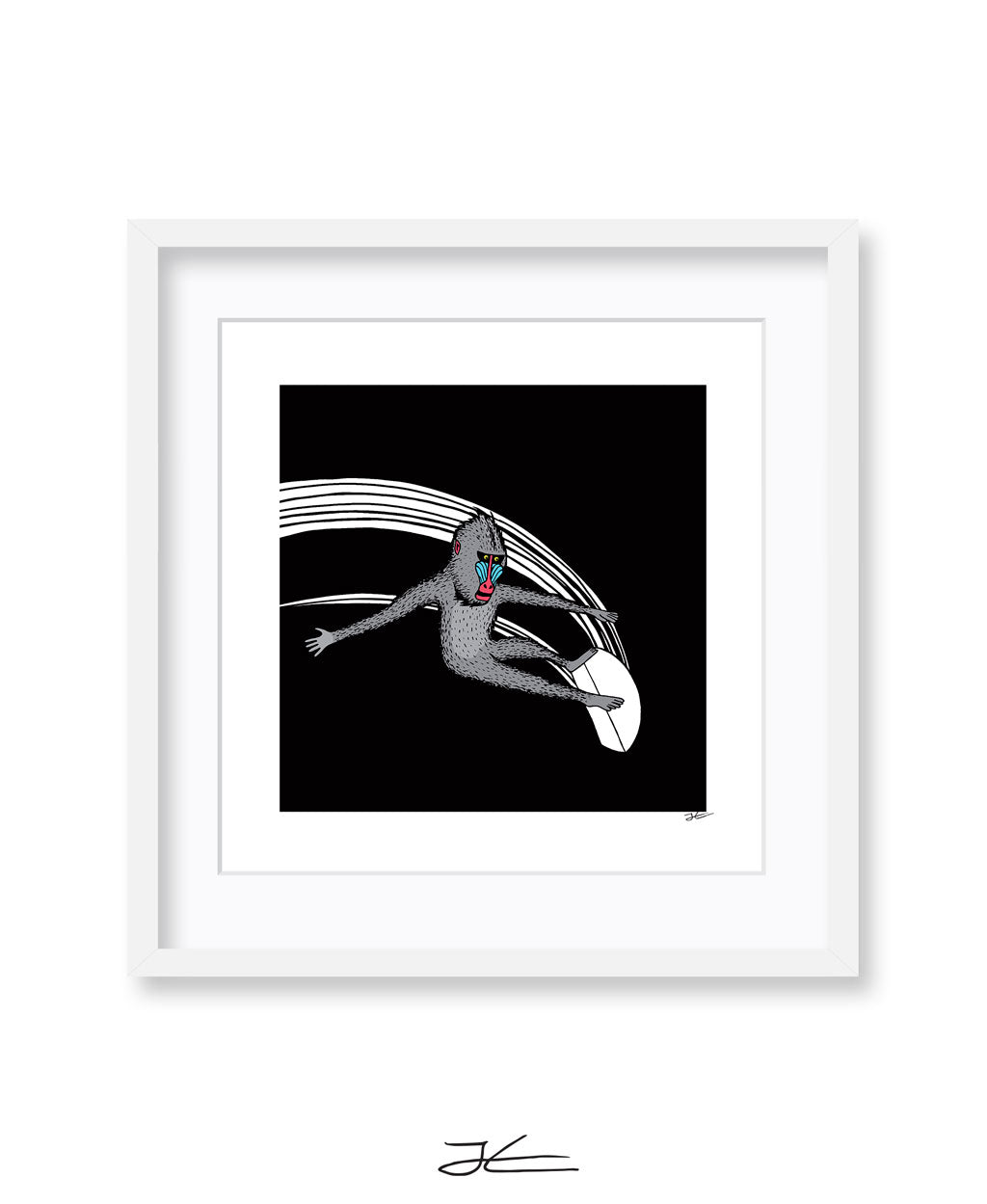 Surfing Mandrill - Print/ Framed Print