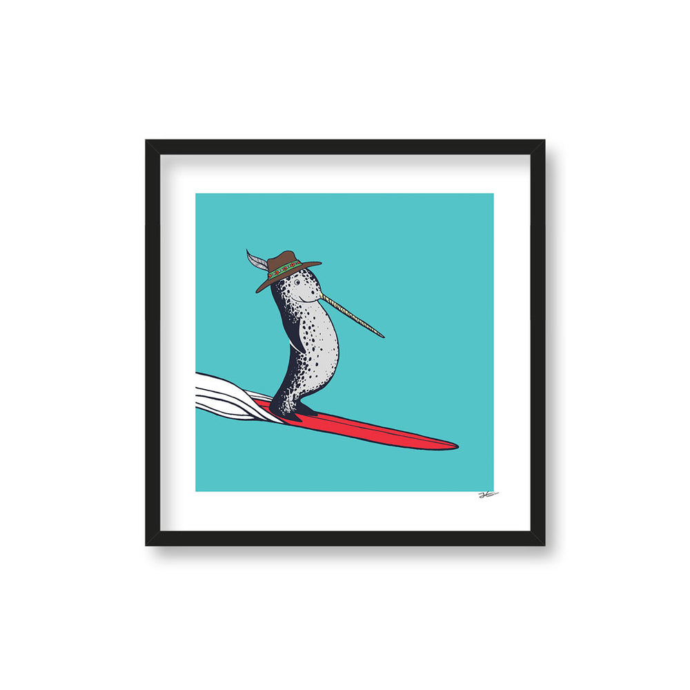 
                  
                    Surfing Narwhal - Print/ Framed Print
                  
                