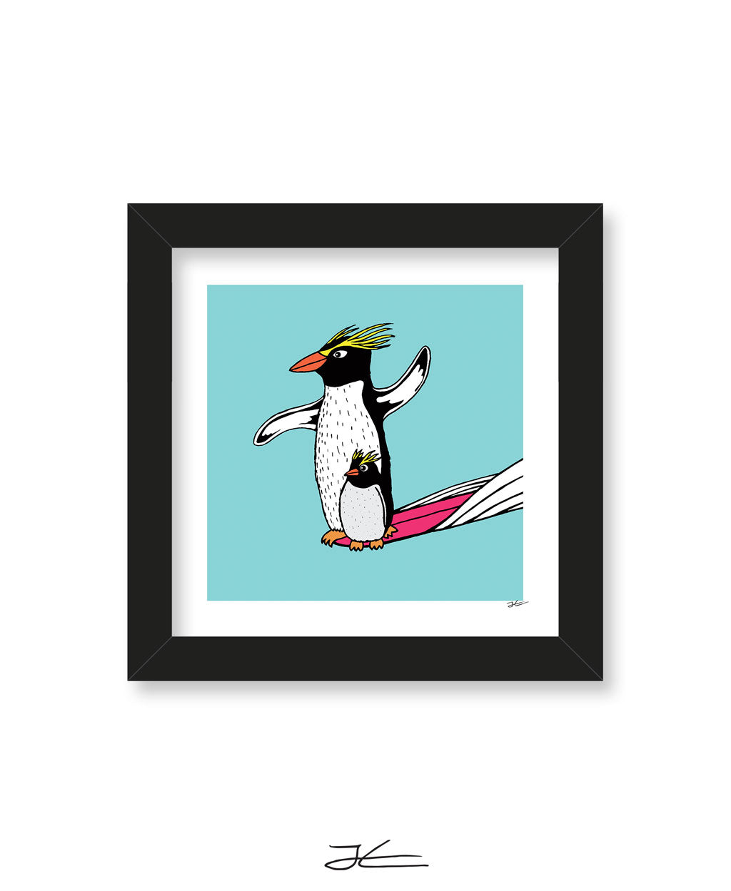 Surfing Penguin Art Print - Jonas Claesson – Jonas Claesson Shop