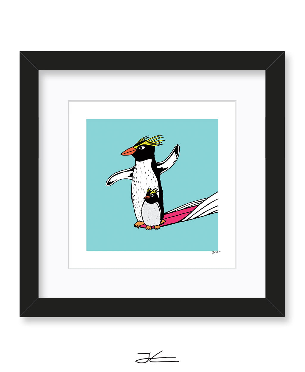 Surfing Penguin - Print/ Framed Print