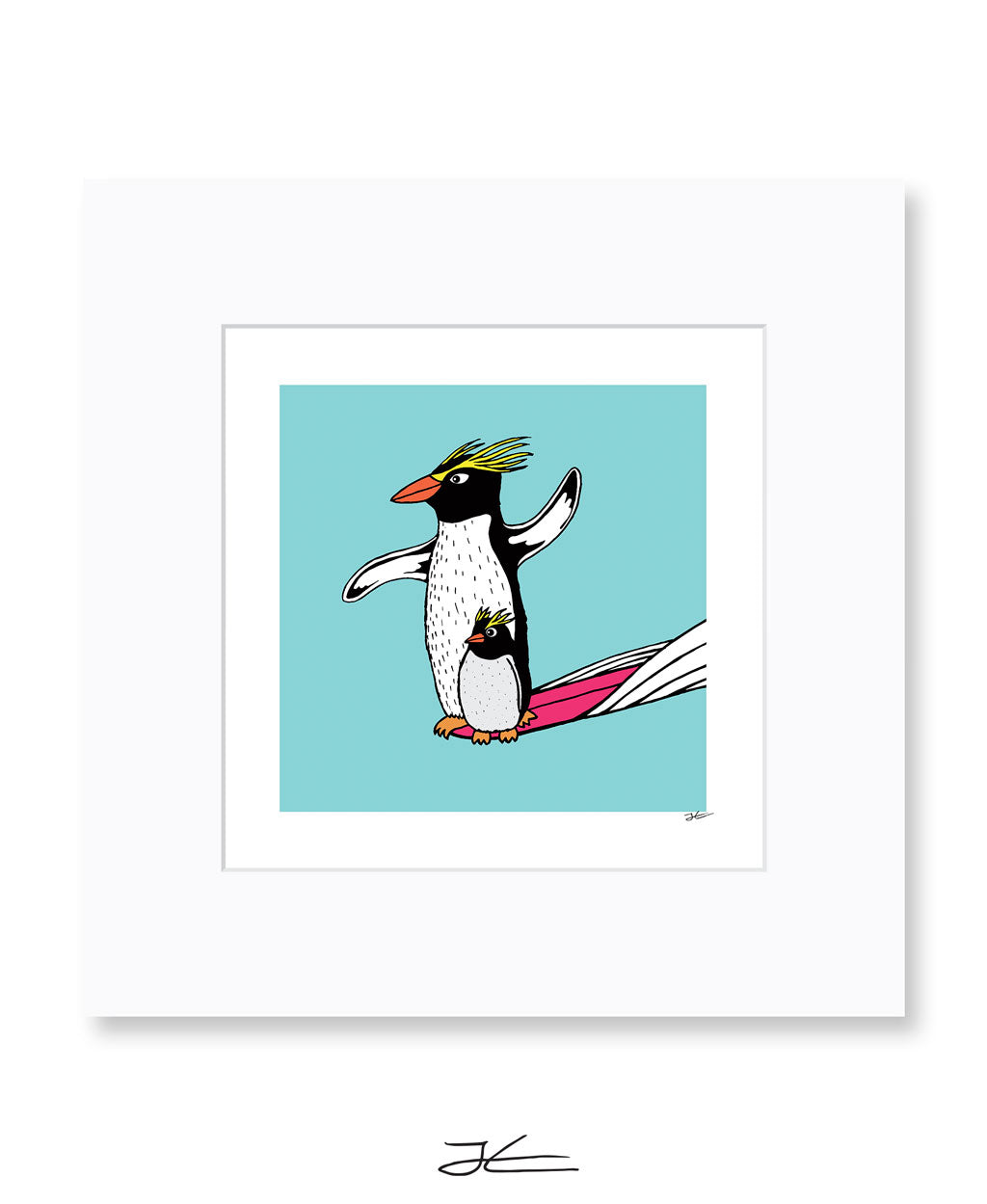 ジョナスクレアッソン JONAS CLAESSON アートプリント Surfing Penguin Art Print - Jonas Claesson – Jonas Claesson Shop