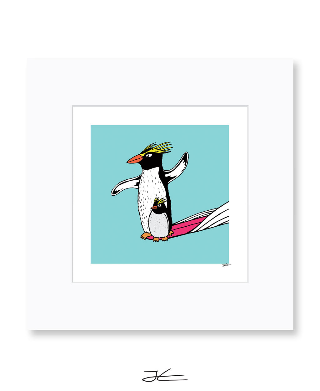 Surfing Penguin - Print/ Framed Print