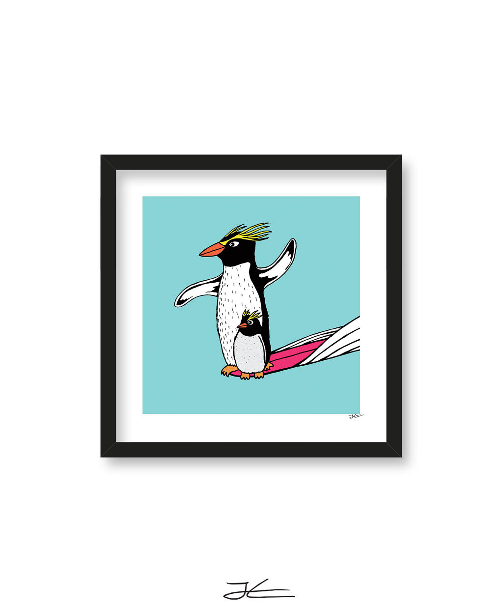 Surfing Penguin - Print/ Framed Print