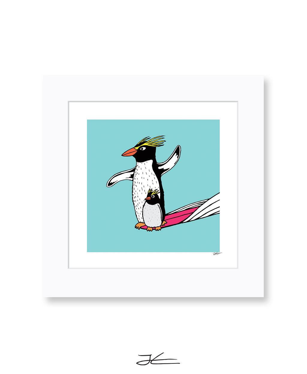 Surfing-Penguin-16x16-Art-