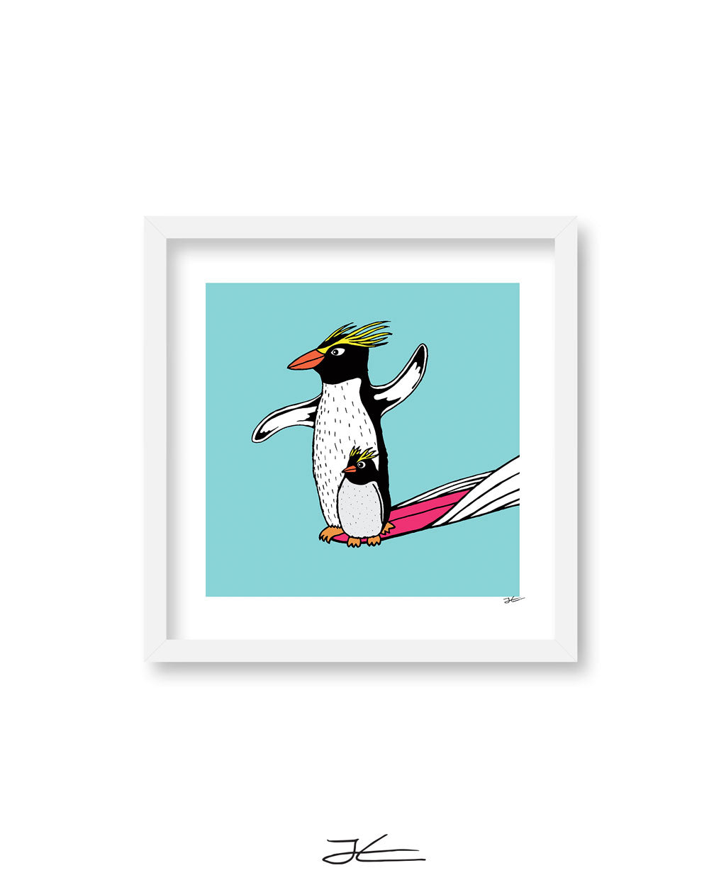 Surfing Penguin - Print/ Framed Print