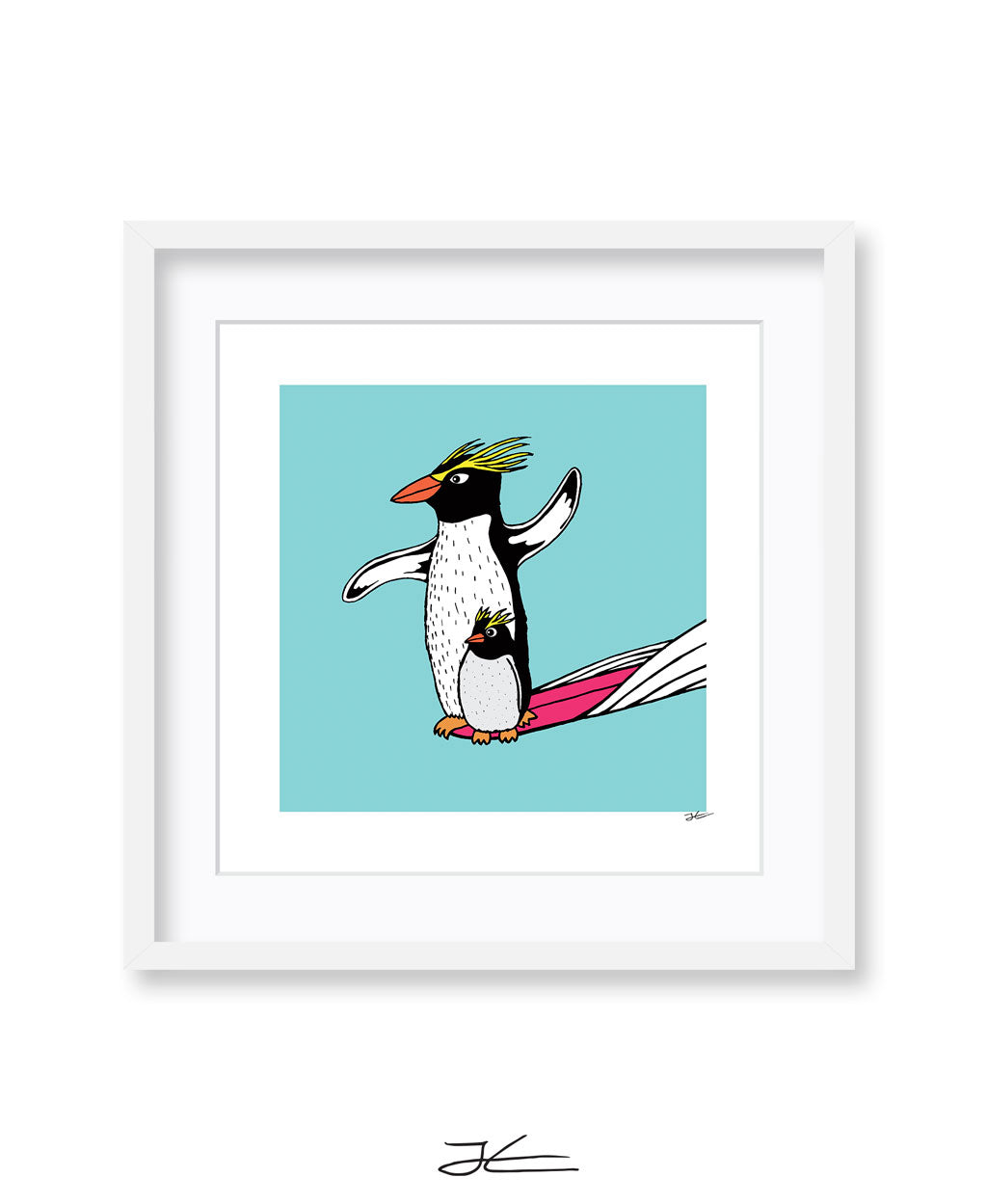 Surfing Penguin - Print/ Framed Print