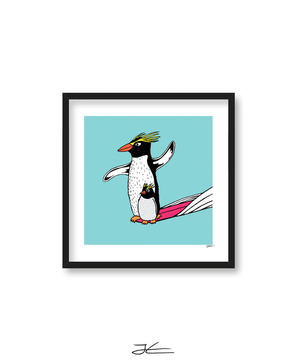 Surfing Penguin - Print/ Framed Print