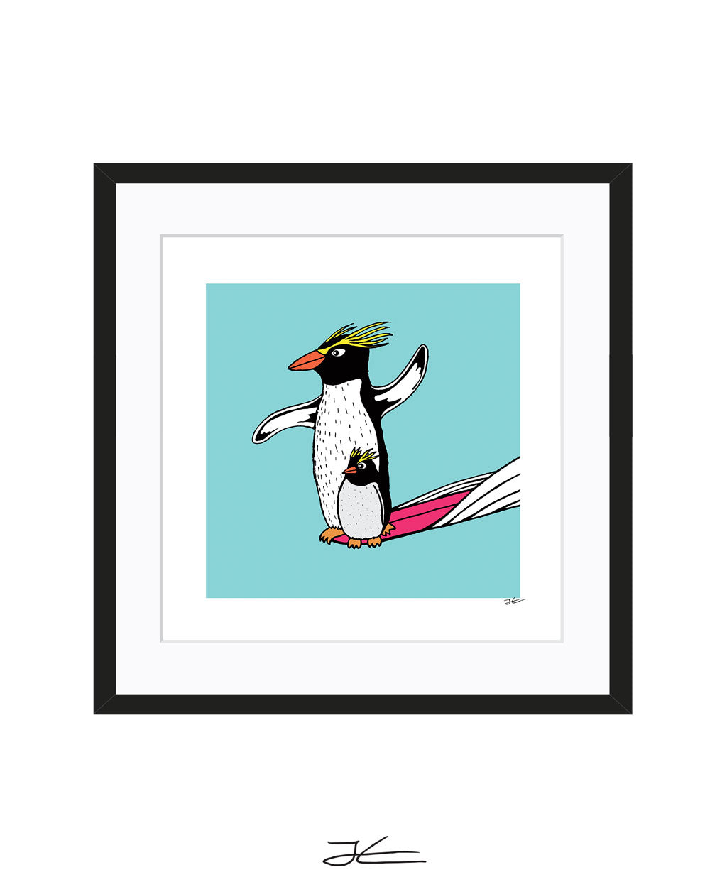 Surfing Penguin - Print/ Framed Print