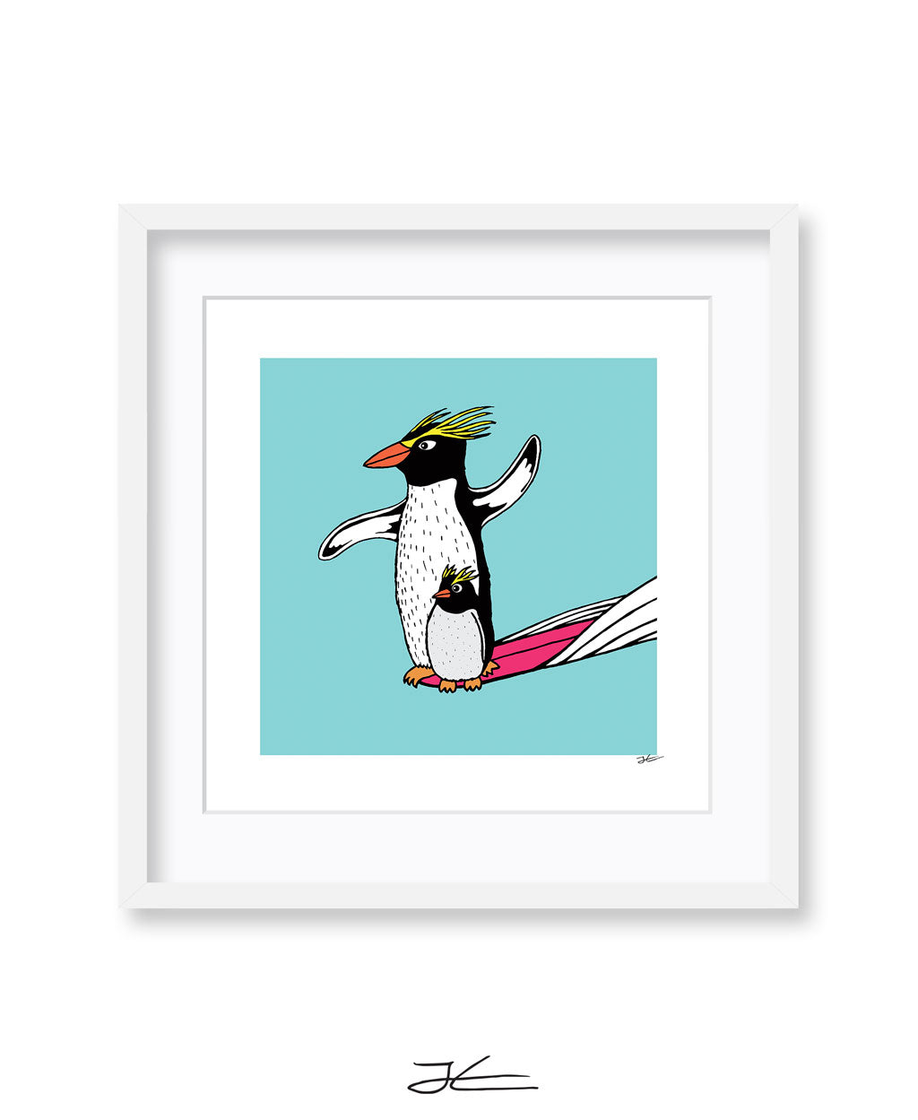 Surfing Penguin - Print/ Framed Print