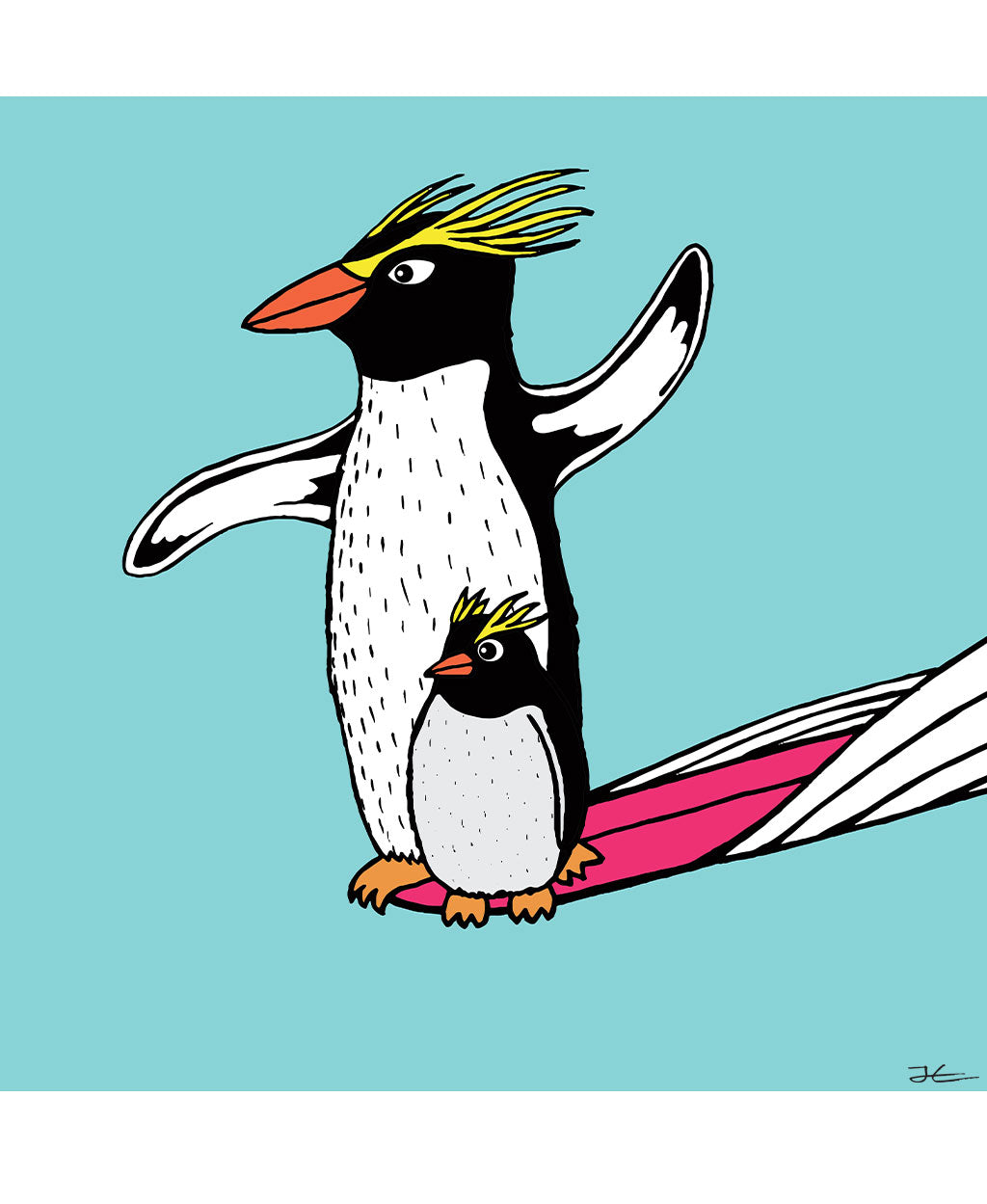 Surfing Penguin - Print/ Framed Print
