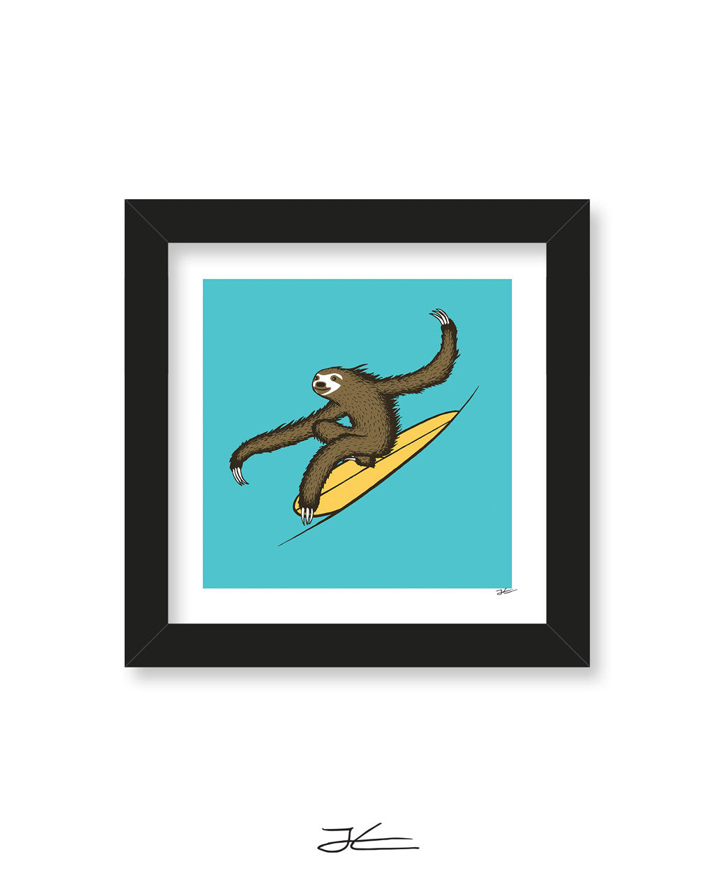 Surfing Sloth - Print/ Framed Print
