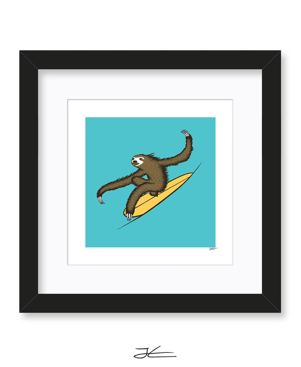 Surfing Sloth - Print/ Framed Print