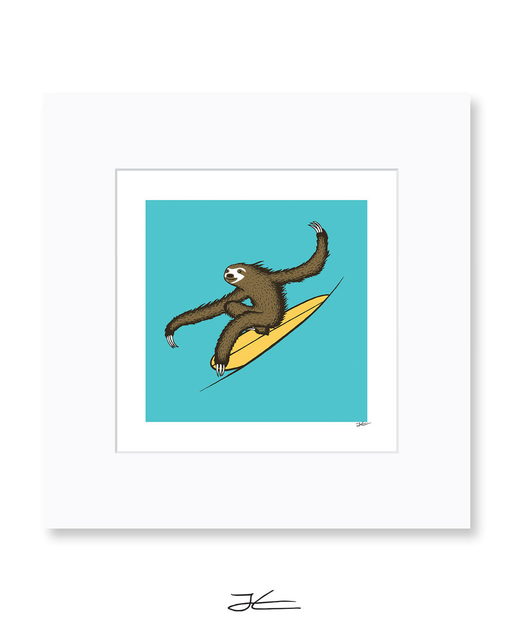 Surfing Sloth - Print/ Framed Print