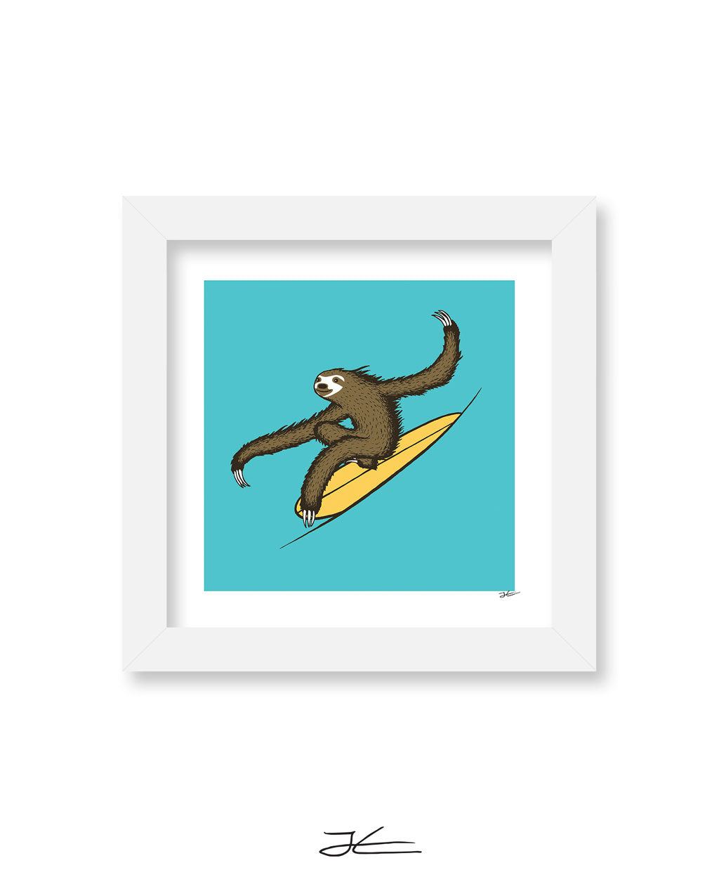 Surfing Sloth - Print/ Framed Print