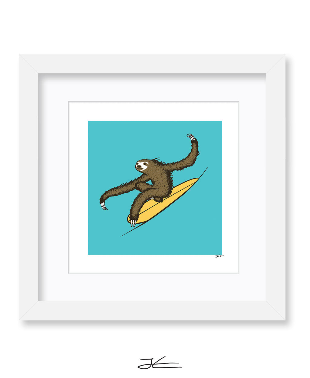 Surfing Sloth - Print/ Framed Print