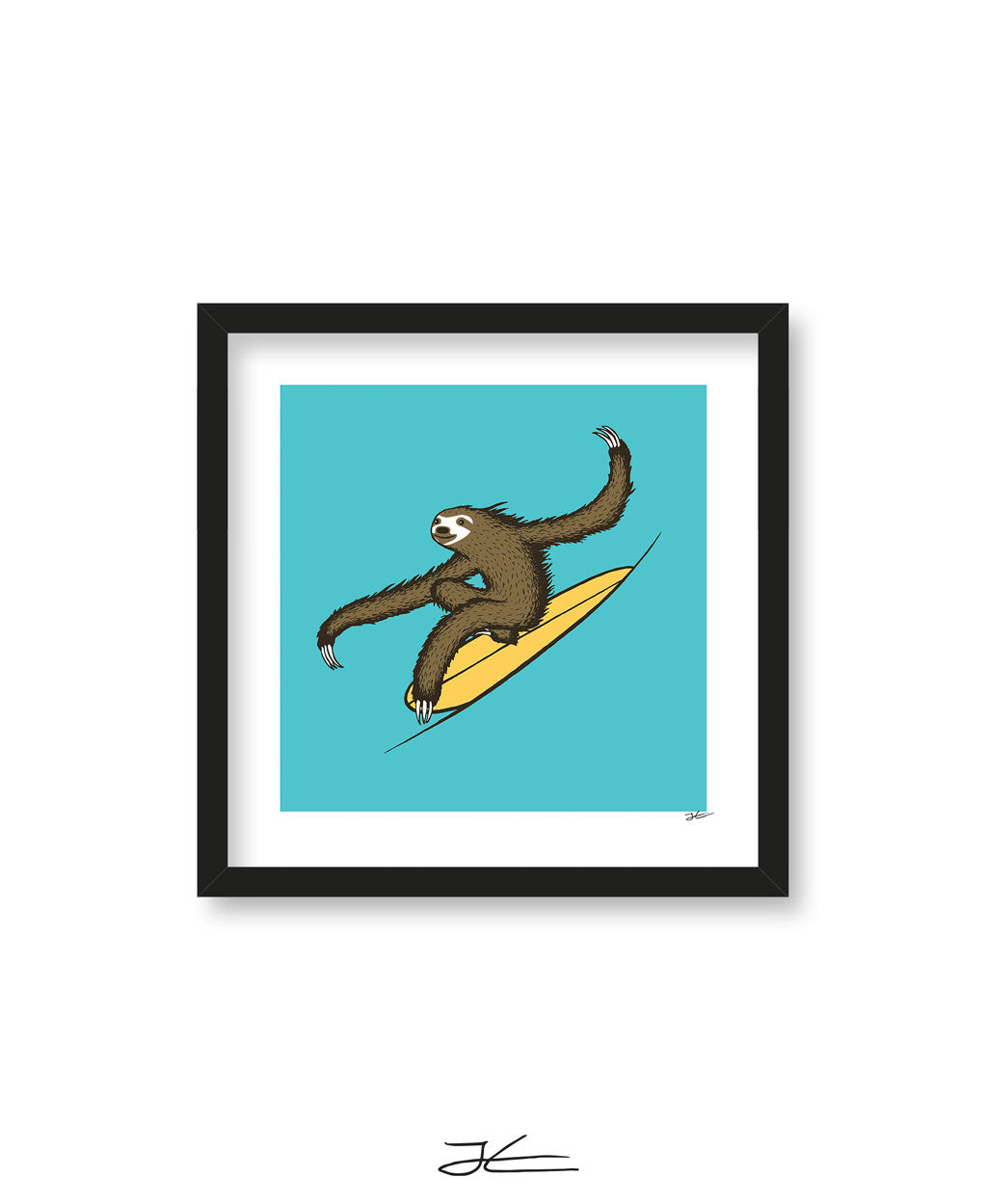 Surfing Sloth - Print/ Framed Print