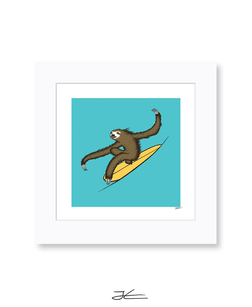 Surfing Sloth - Print/ Framed Print