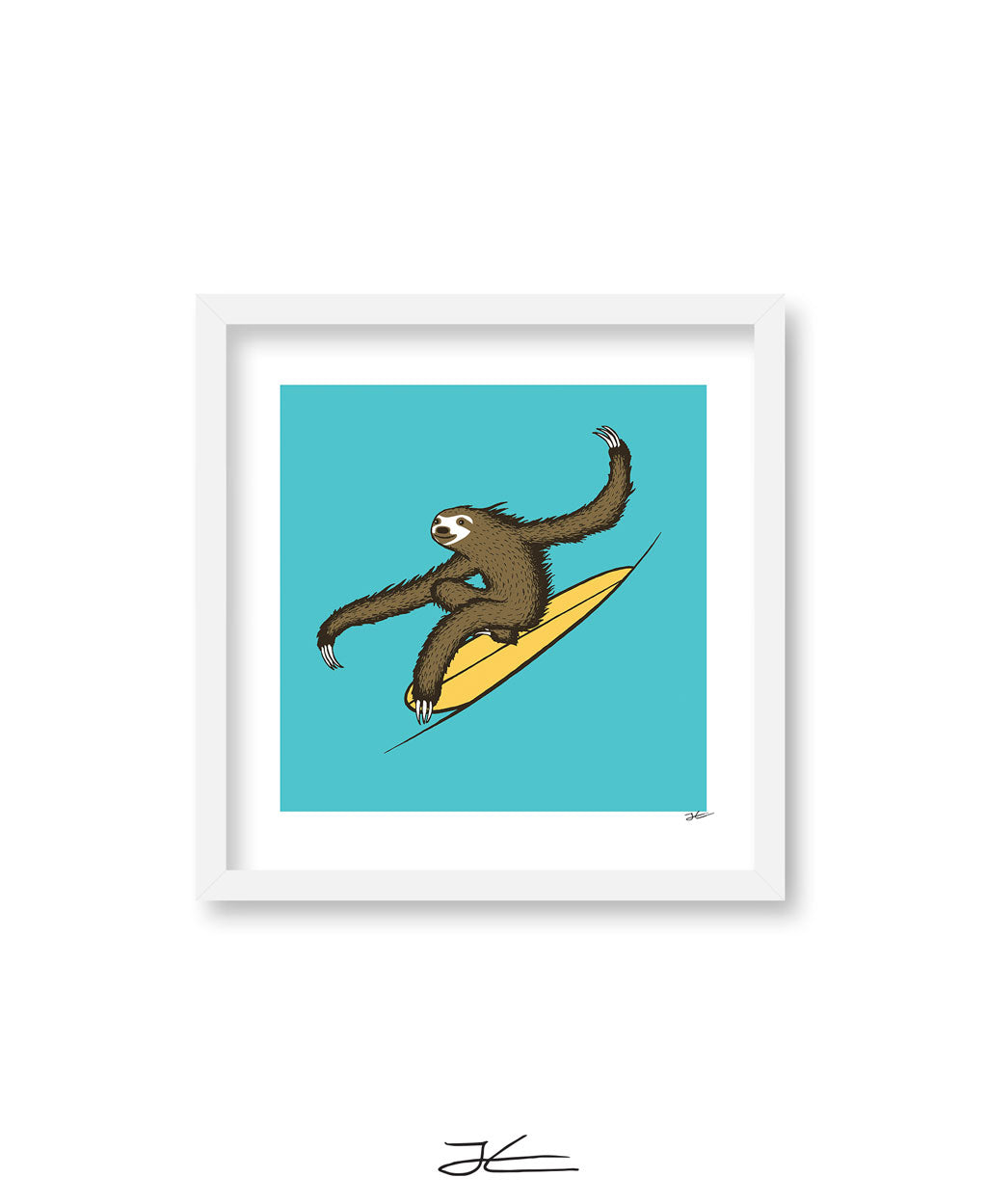 Surfing Sloth - Print/ Framed Print