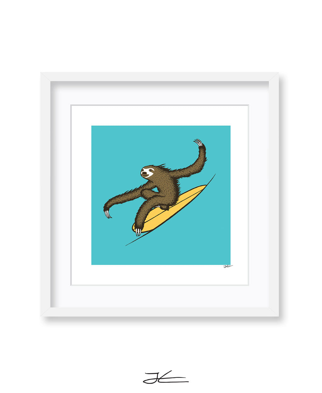 Surfing Sloth - Print/ Framed Print