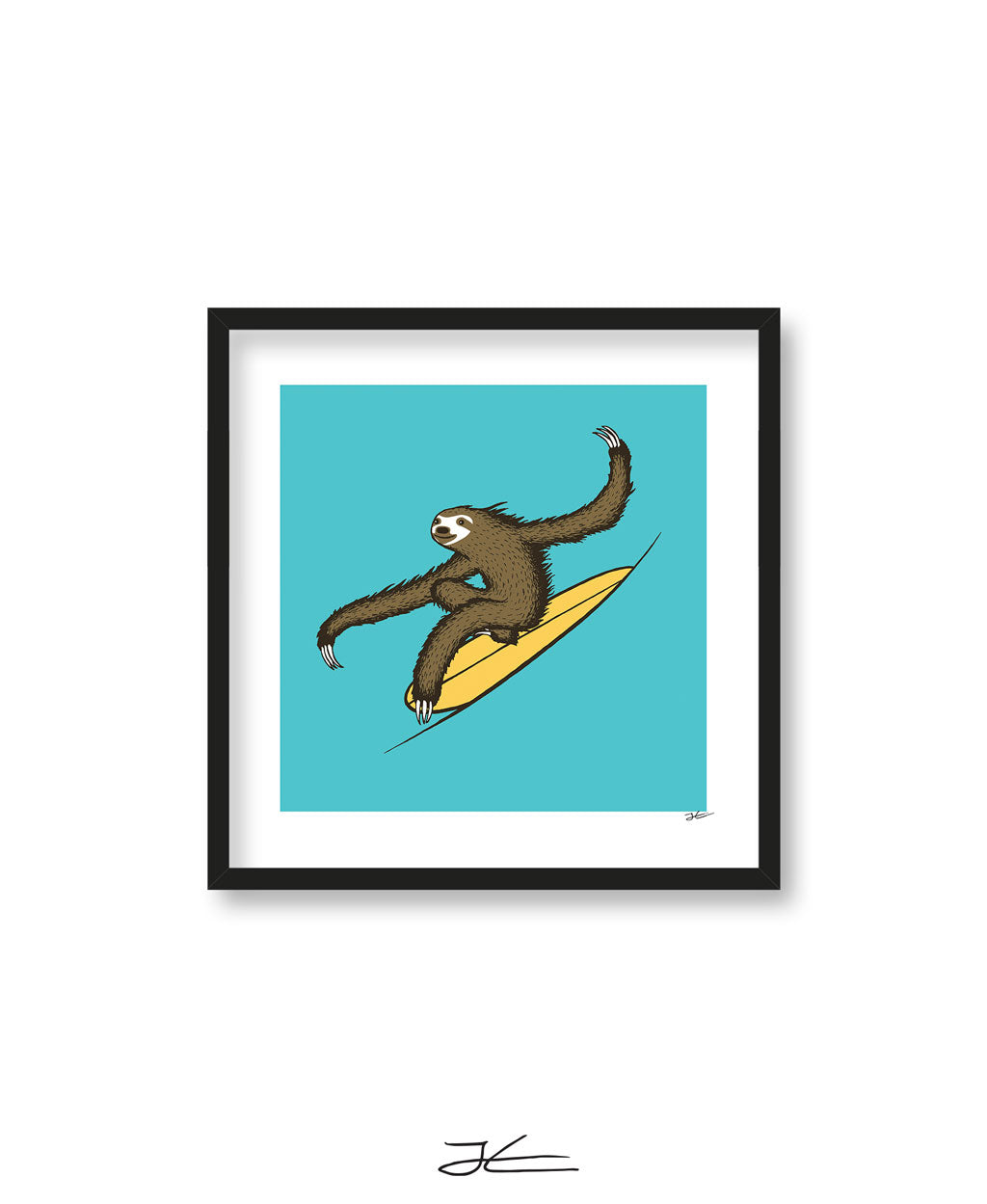 Surfing Sloth - Print/ Framed Print