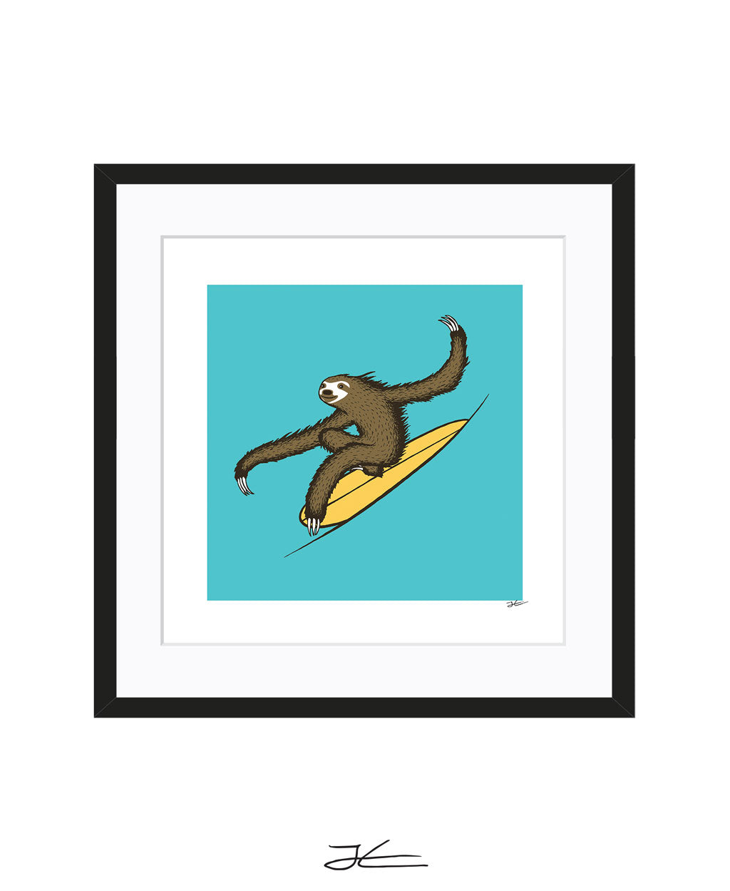 Surfing Sloth - Print/ Framed Print