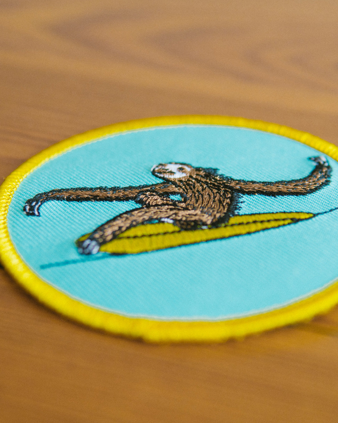 Surfing Sloth Embroidered Patch