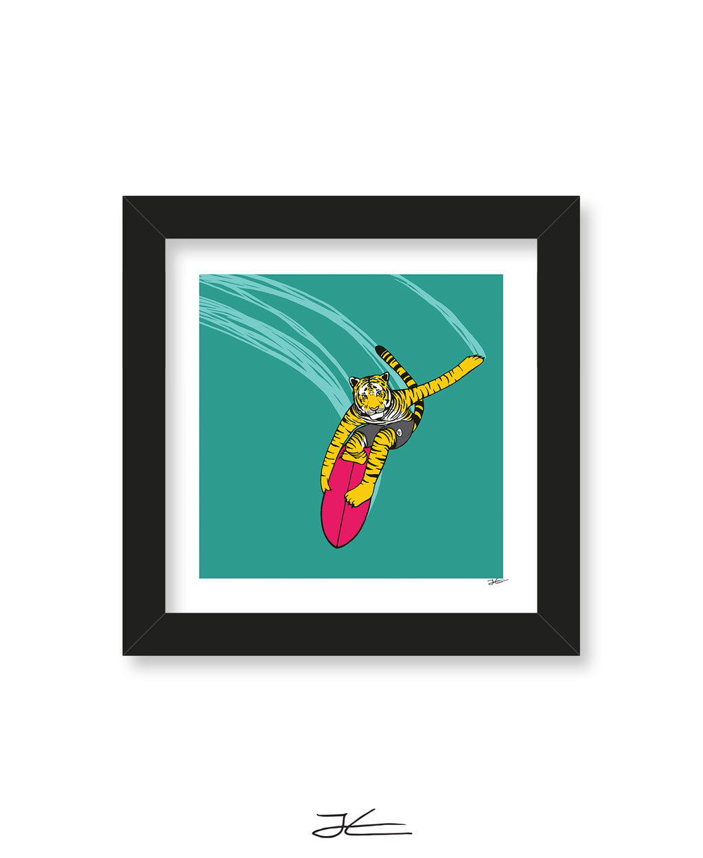 Surfing Tiger - Print/ Framed Print