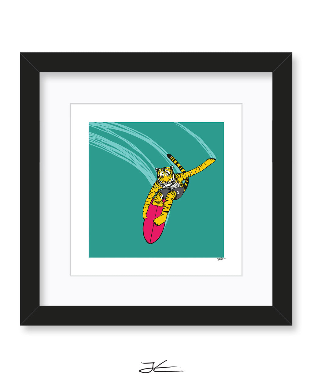 Surfing Tiger - Print/ Framed Print