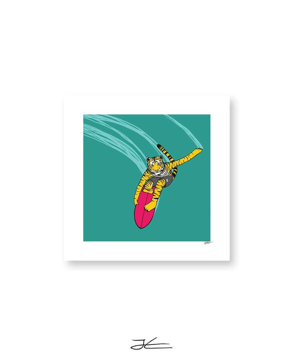 Surfing Tiger - Print/ Framed Print