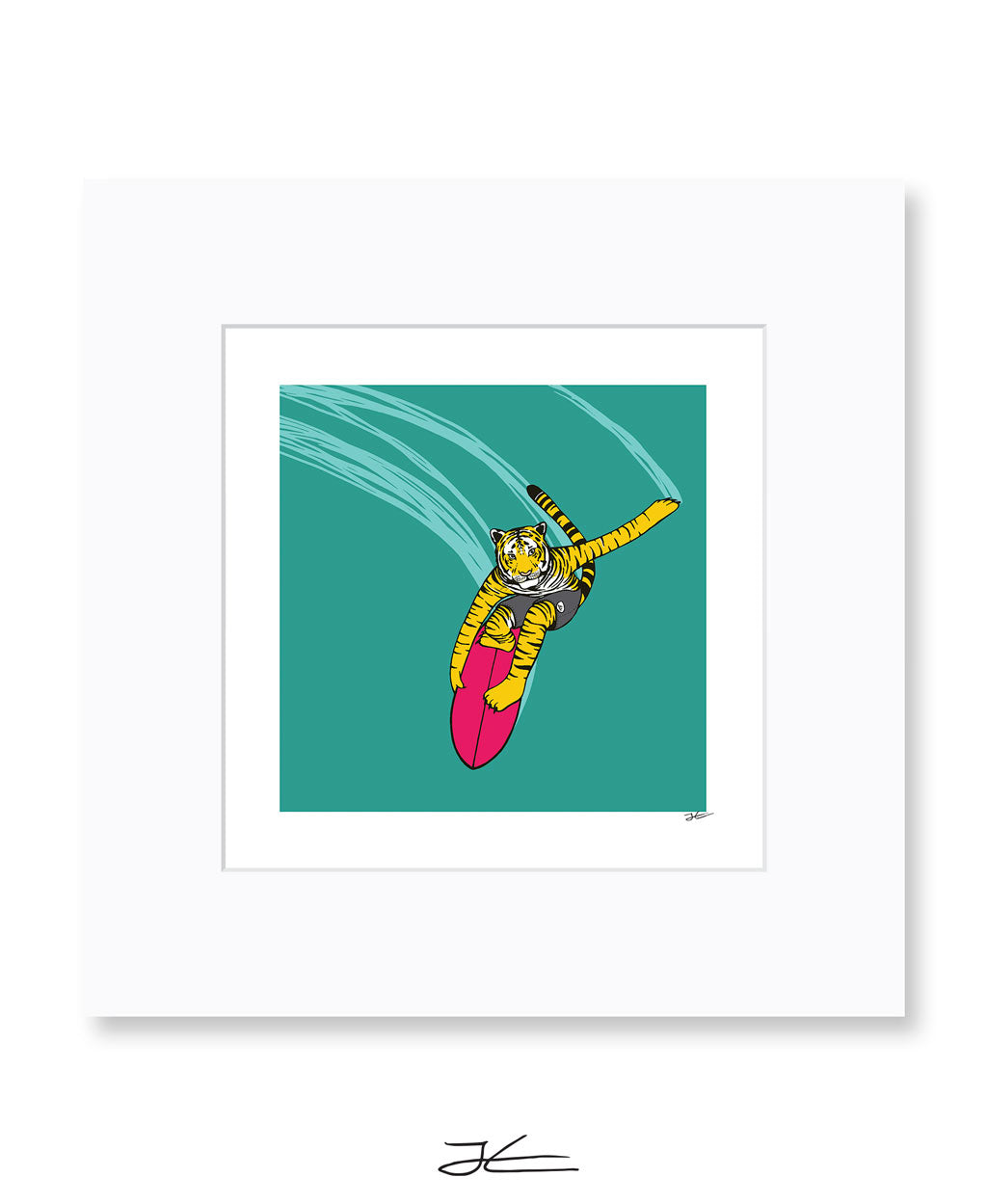 Surfing Tiger - Print/ Framed Print