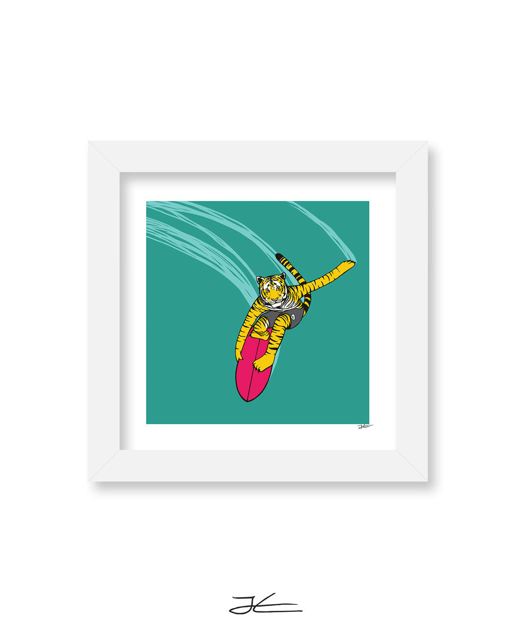 Surfing Tiger - Print/ Framed Print