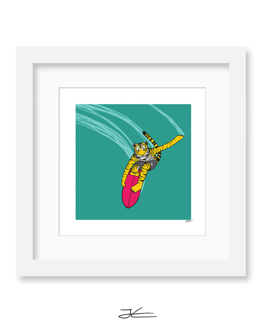 Surfing Tiger - Print/ Framed Print