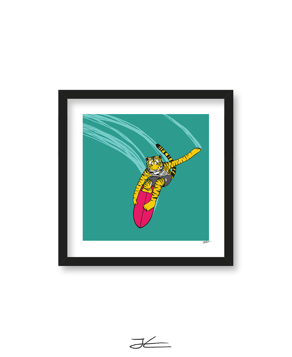 Surfing Tiger - Print/ Framed Print