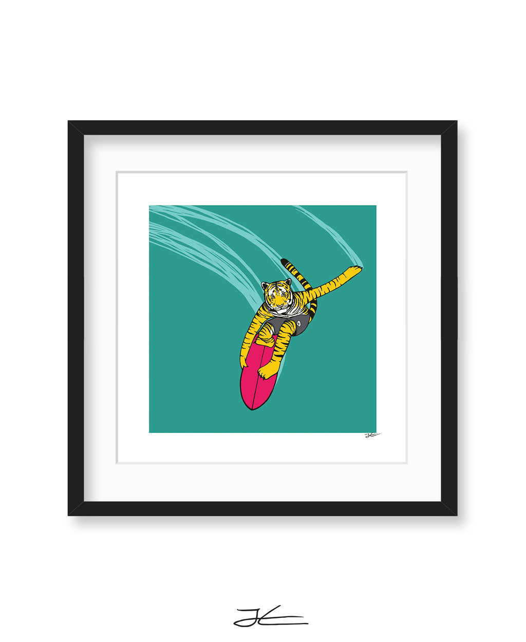 Surfing Tiger - Print/ Framed Print