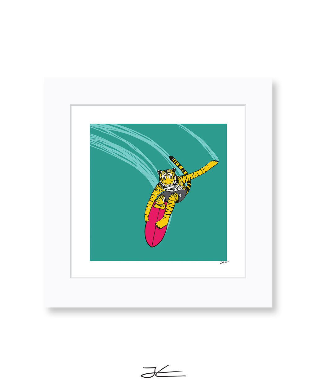 Surfing Tiger - Print/ Framed Print