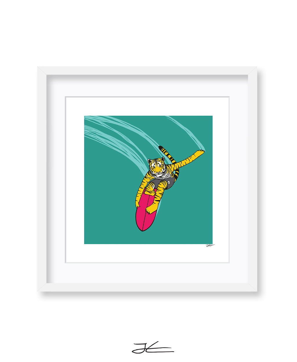 Surfing Tiger - Print/ Framed Print